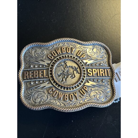 Montana Silversmiths Ranch Rodeo Series Western Cowboy Up Rebel Spirit Bronc NEW - Picture 2 of 4